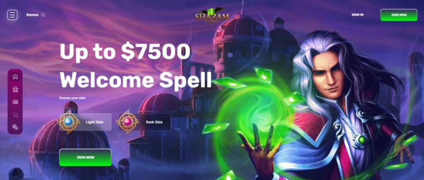 Shazam Casino Main Page