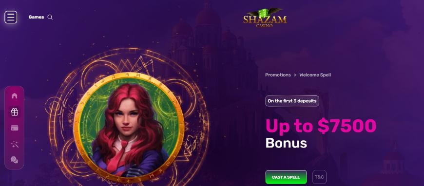 Shazam Casino Promo Page