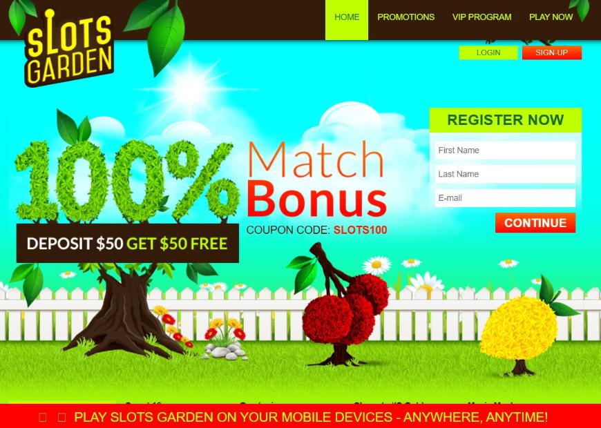 Slots Garden Casino Main Page