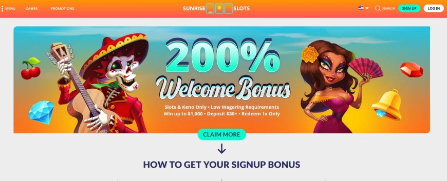 Sunrise Slots Welcome Bonus Image