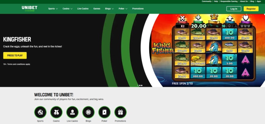 Unibet Casino Home Image