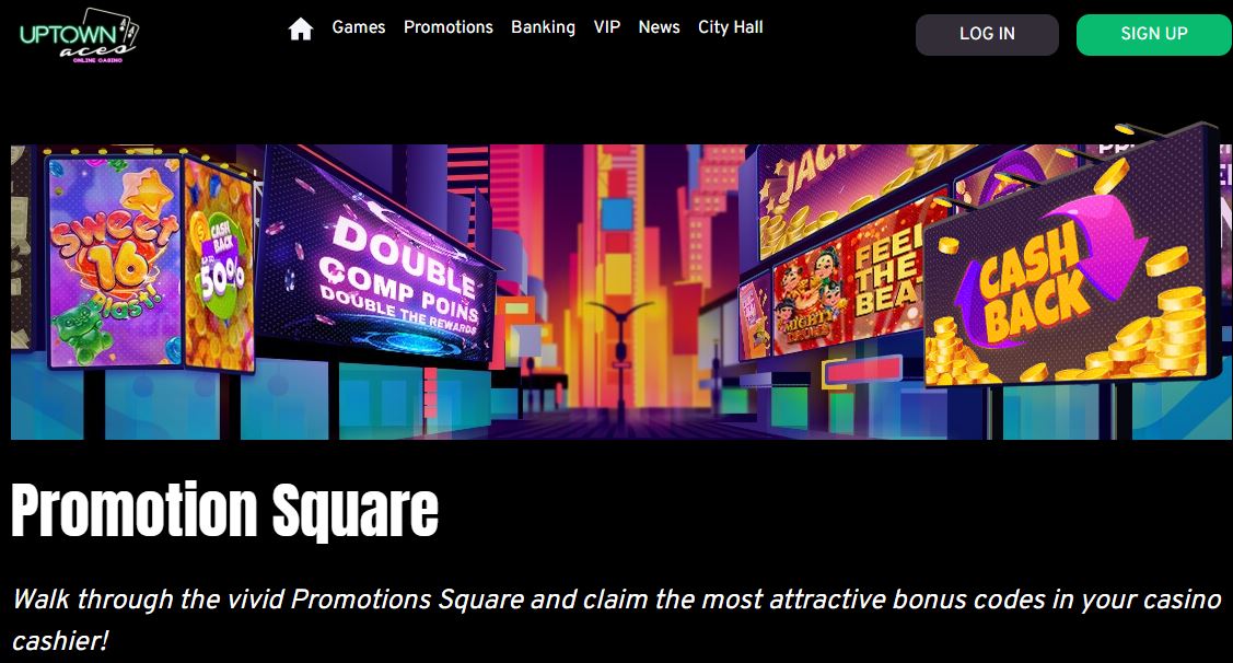 Uptown Aces Casino Promotions Page