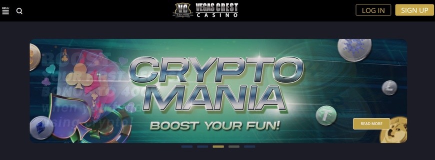 Vegas Crest Casino Main Page