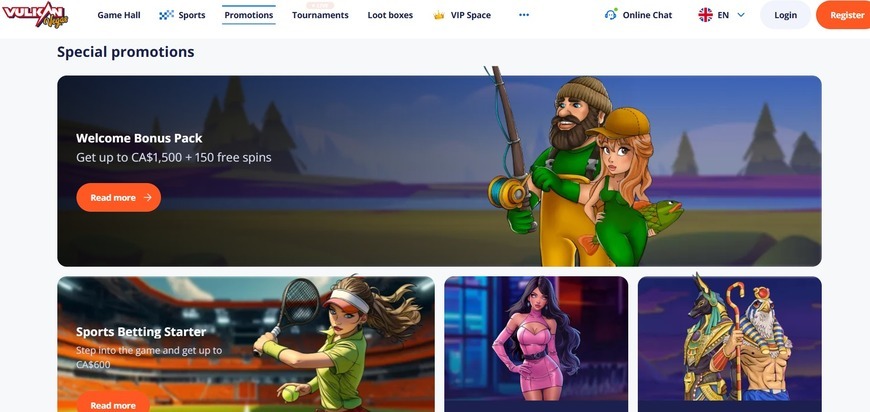 Vulkan Vegas Casino Promo Page