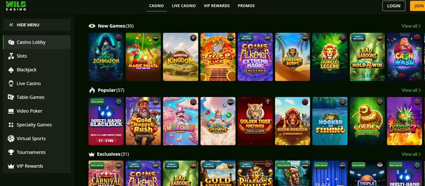 Wild Casino Game Page