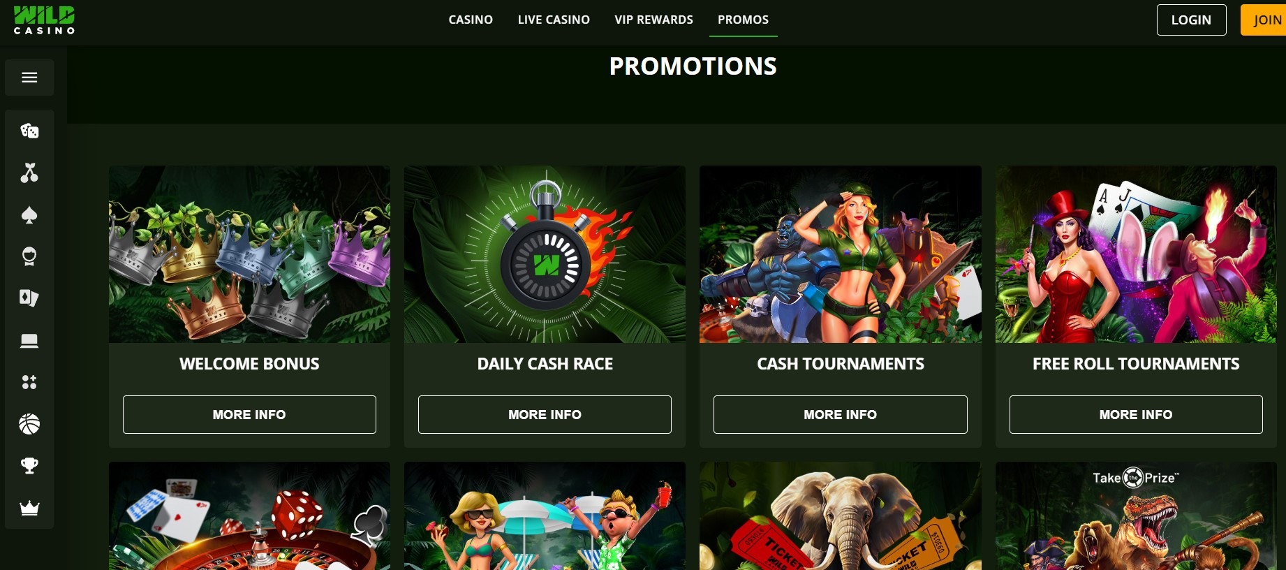 Wild Casino Promo Page