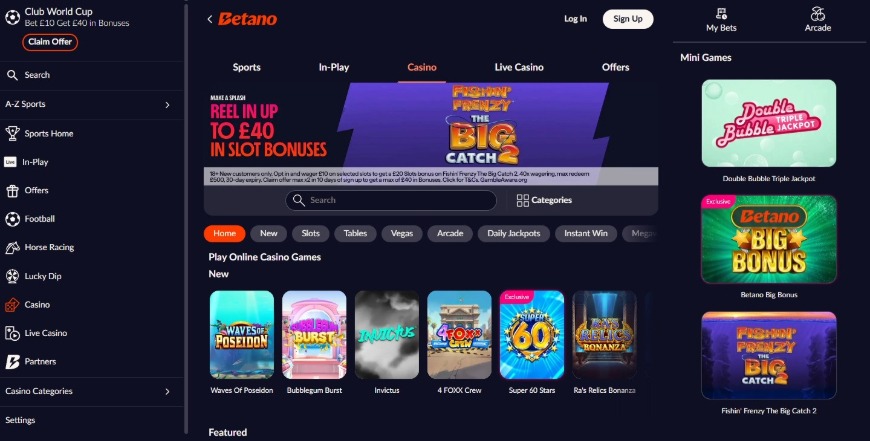 Betano Home Image
