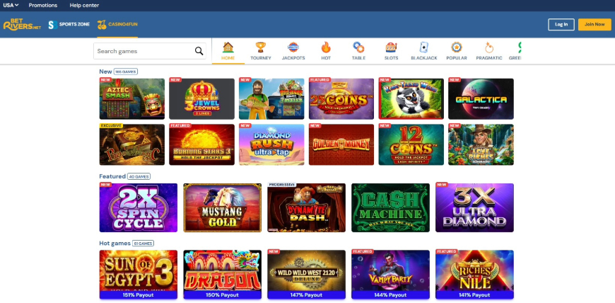 Betrivers Casino Games Image
