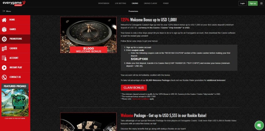 Everygame Casino Promotions Image