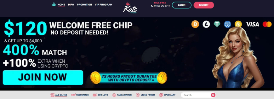 Kats Casino Home Image