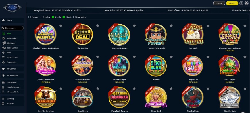 Lincoln Casino Games Image