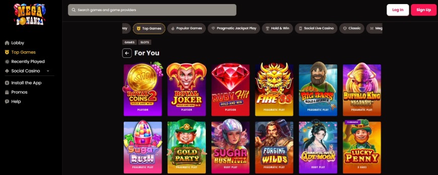 Mega Bonanza Casino Games Image