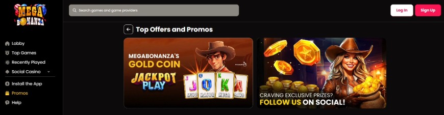 Mega Bonanza Casino Promotions Image