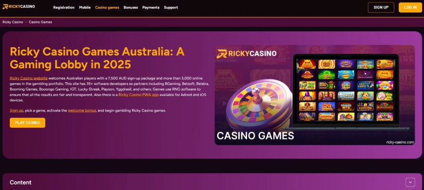 Ricky Casino Games Image