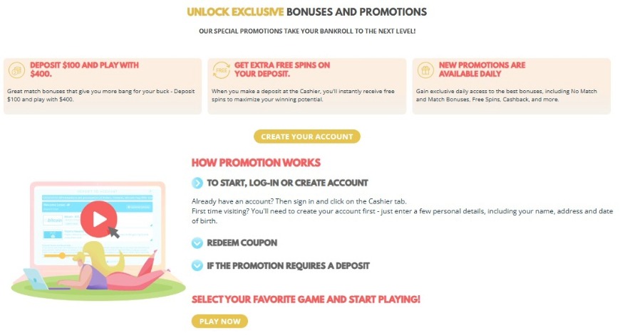 Silveroak Casino Unlock Bonuses Image