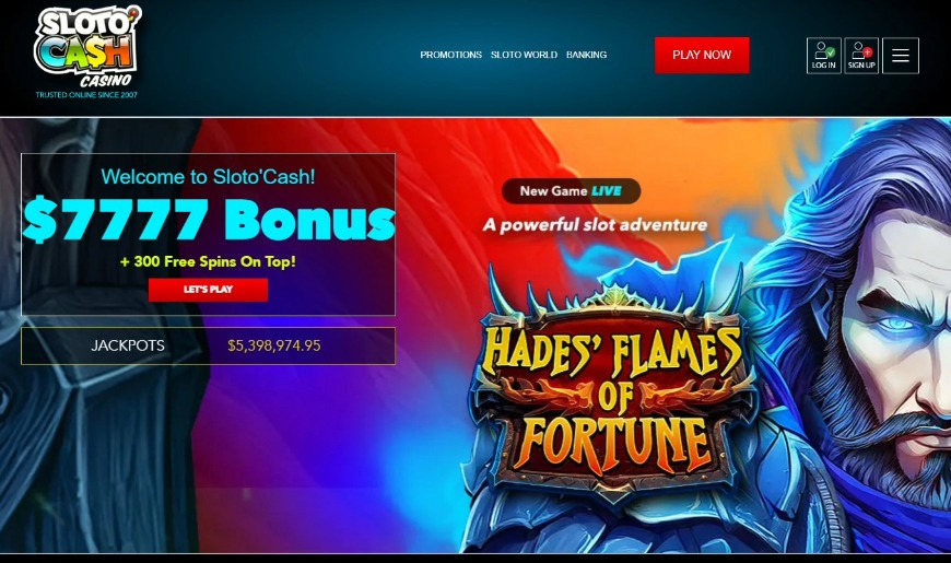 Sloto Cash Casino Home Image