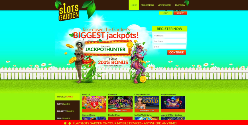 Slots Garden Home Image