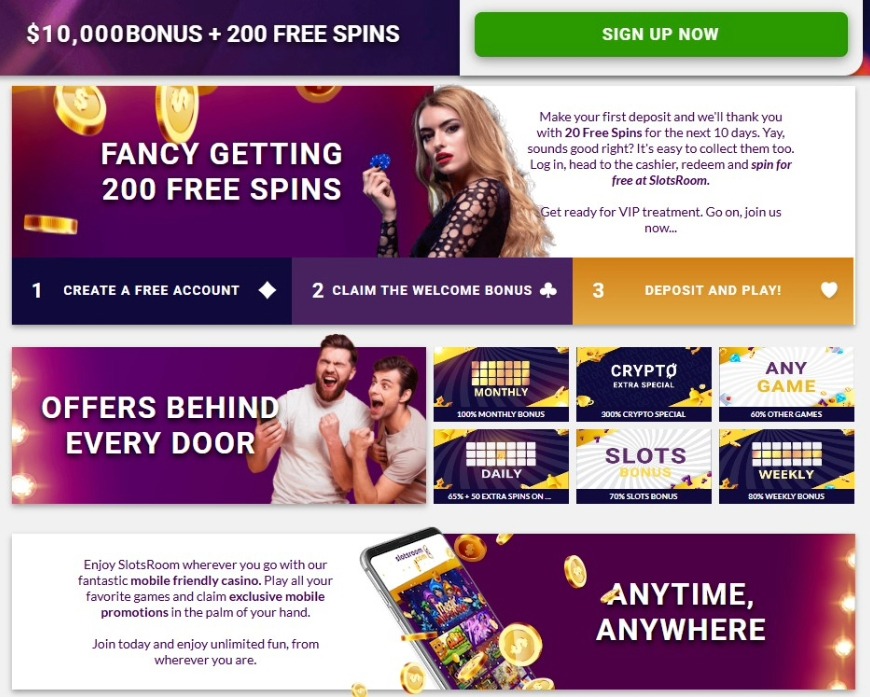 Slotsroom Casino Signup Image