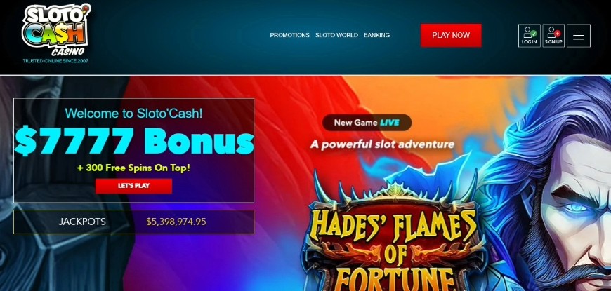 Sloto Cash Casino Home Image