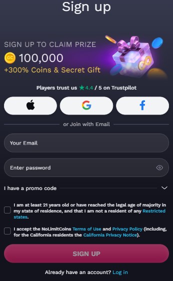 Nolimit Coins Signup Clovr