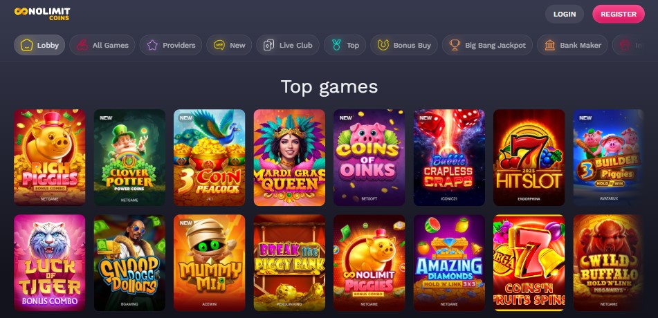 Nolimit Coins Top Games Clovr