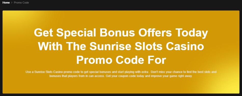 Sunrise Slots Promo Clovr