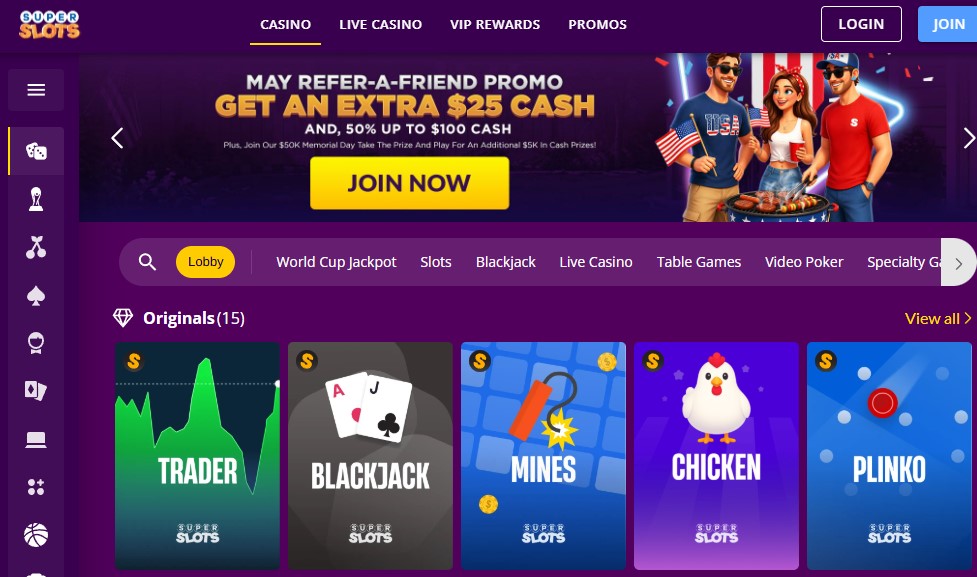 Superslots Lobby Clovr
