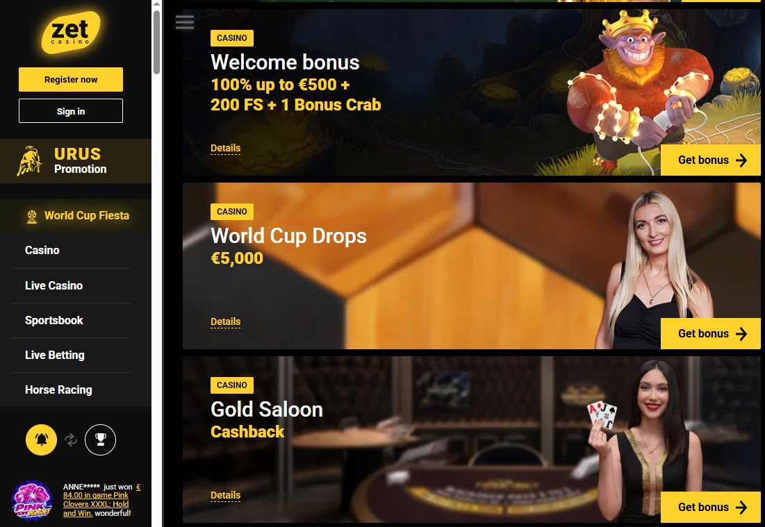 Zet Casino Promo Clovr