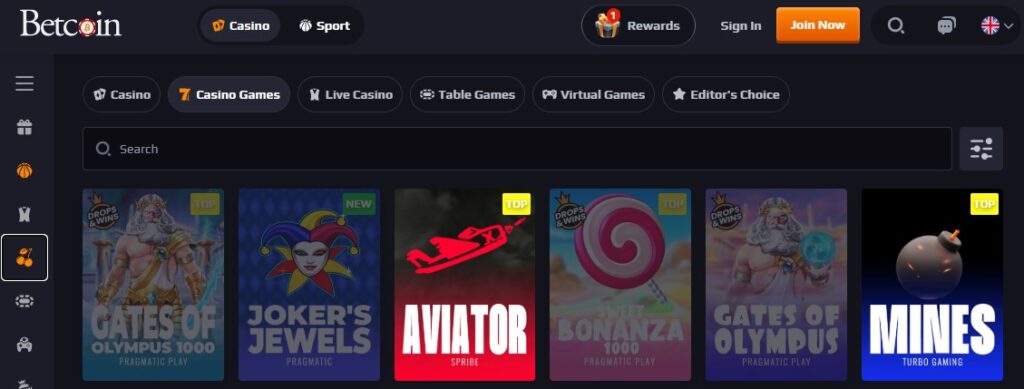 Betcoin Casino Games Clovr