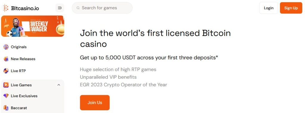 Bitcasino Io Home Clovr