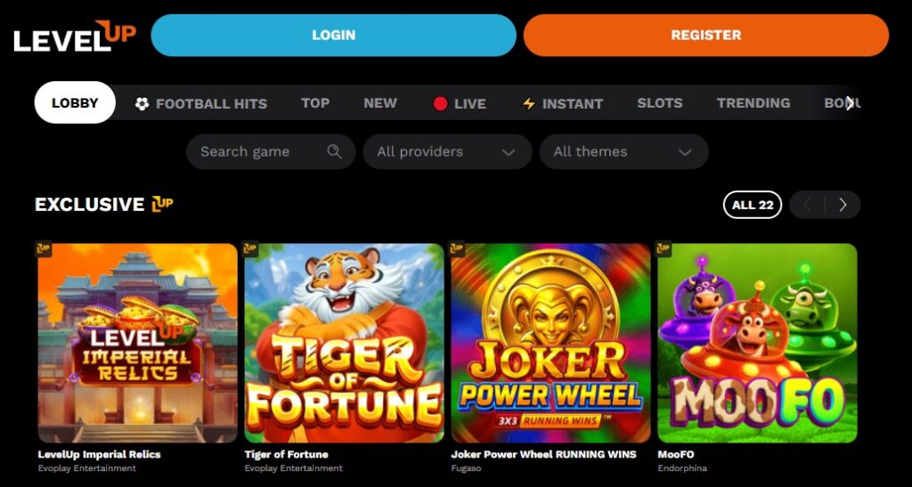 Levelup Casino Home Clovr