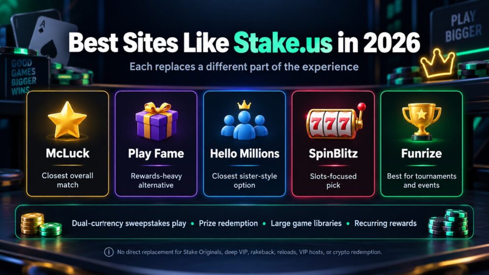 Best Sites Like Stake.us in 2026